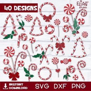 Candy Cane SVG Bundle, Christmas Decor SVG Designs, Christmas PNG Bundle.
