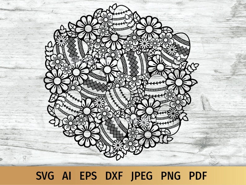 Download Easter Wreath svg Easter Mandala svg Easter Eggs svg ...