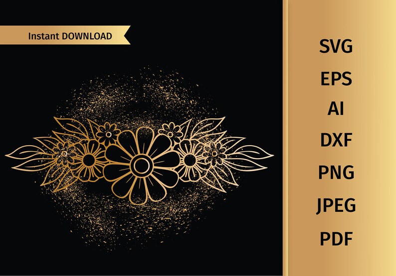 Download Floral Border svg Flower Corner svg Floral Swag svg | Etsy