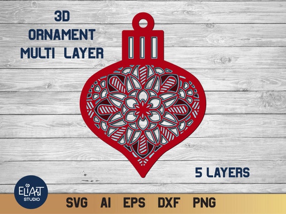 Download Christmas Ornament Svg 3d Layered Mandala Svg Christmas Svg Etsy
