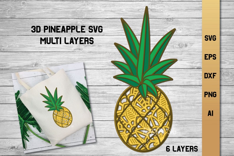 Download Multi Layer SVG 3d Layered Pineapple SVG Pineapple Cut ...