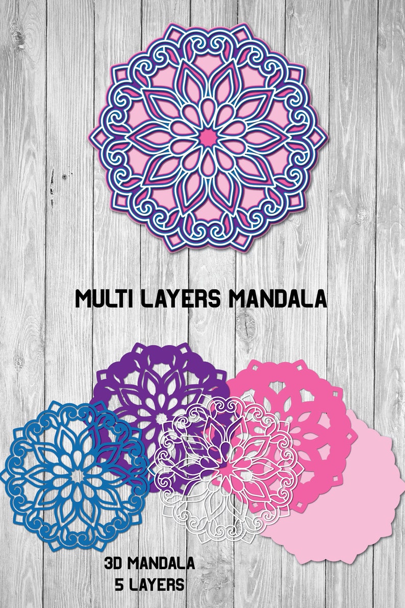 Download Mandala SVG 3d Layered Multi Layer Floral Mandala SVG 5 | Etsy
