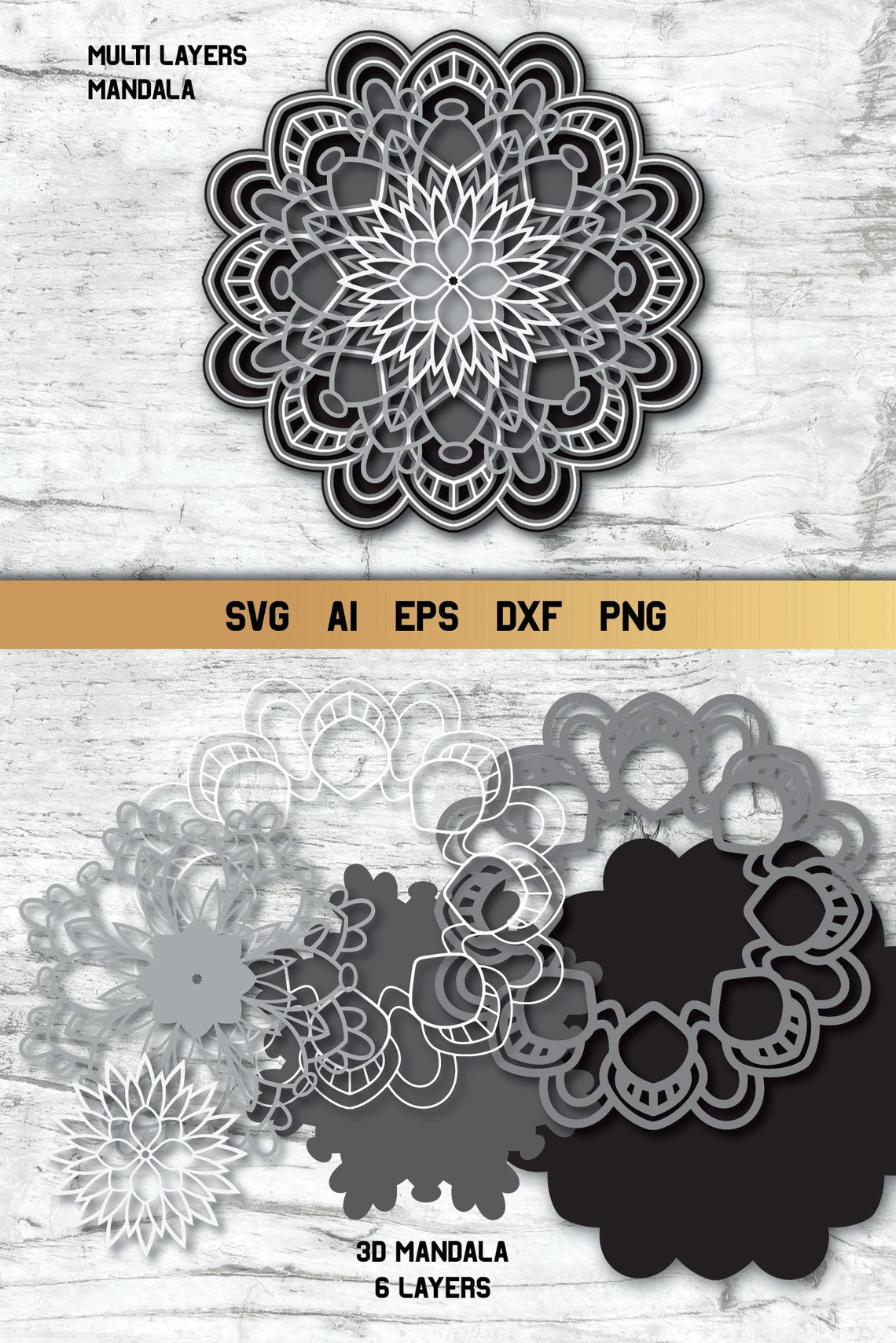Mandala SVG 3D Layered SVG Mandala 3d Paper Template. - Etsy