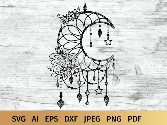 Free Free 161 Crescent Moon Dreamcatcher Svg SVG PNG EPS DXF File