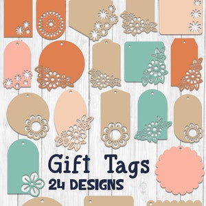 Gift Tag SVG Bundle, Floral Tag SVG Designs, Tags With Flowers. - Etsy