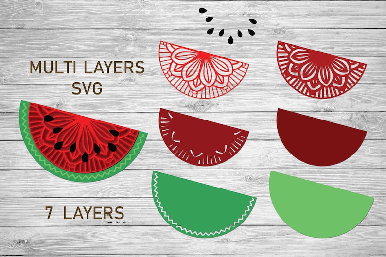 Download Multi Layer SVG Watermelon Half Mandala SVG 3d Layered | Etsy