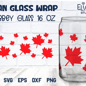 Ahornblatt Libbey Glasdose SVG, Vaterländische Bierdose Glasverpackung, Canada Day Libbey Glas PNG.