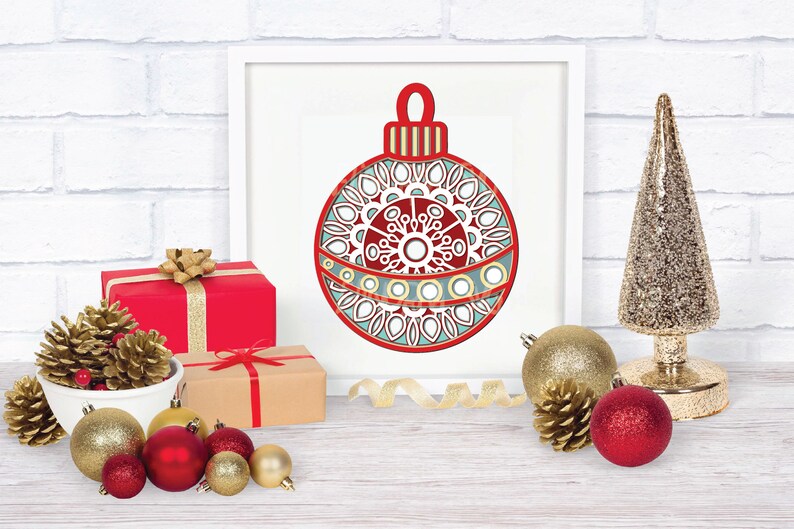 Download Christmas Ornaments SVG 3D Layered Mandala svg Christmas ...