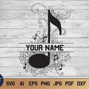 Music Notes SVG, Music Split Monogram SVG, Music Teacher SVG.