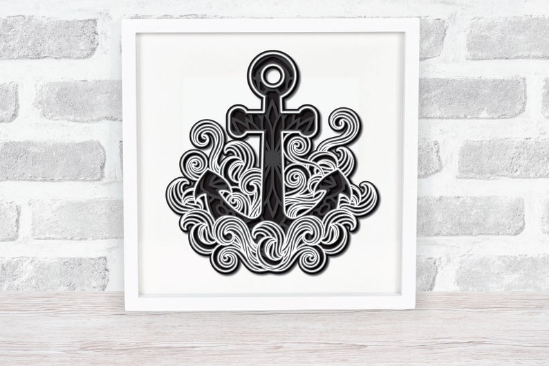 Download 3d Layered Anchor SVG Nautical SVG Intricate design 4 | Etsy