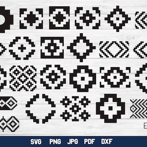 Inca SVG Ornaments, Tribal SVG Elements, Inca PNG Patterns.