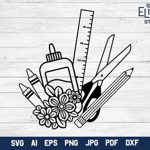 Material escolar SVG, design de decoração de sala de aula, design SVG de volta às aulas.