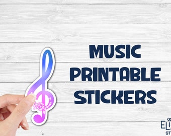 music stickers bundle musical notes printable stickers etsy