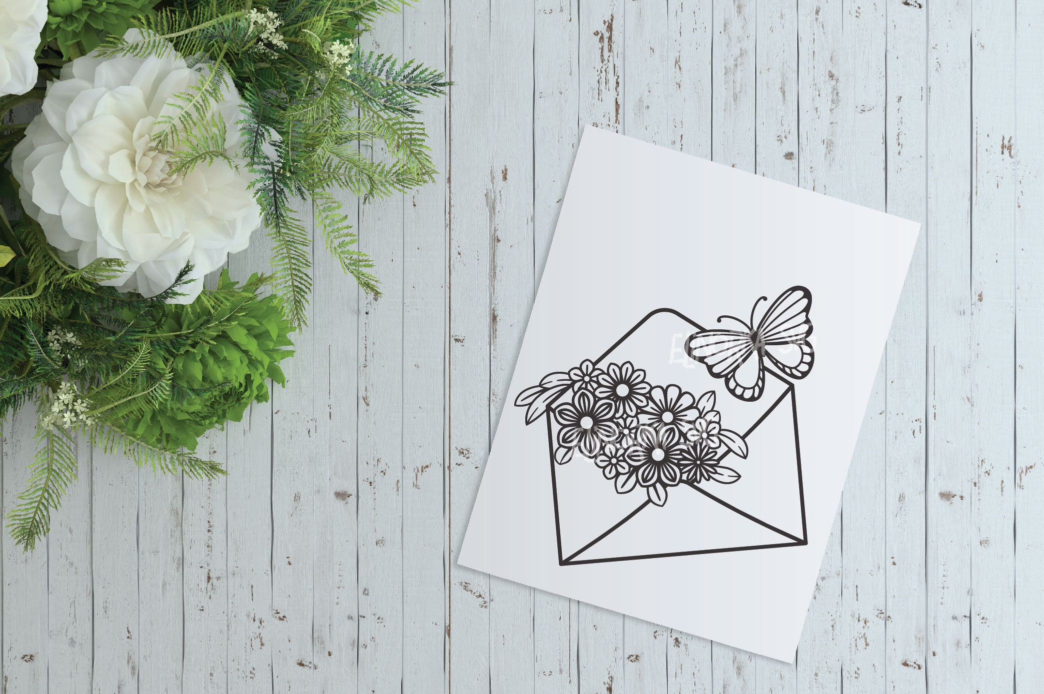 Download Envelope svg Flower svg Floral Envelope Butterfly svg | Etsy