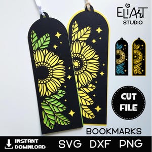 Bookmark SVG, Sunflower Bookmark Template, Bookmark Ideas.