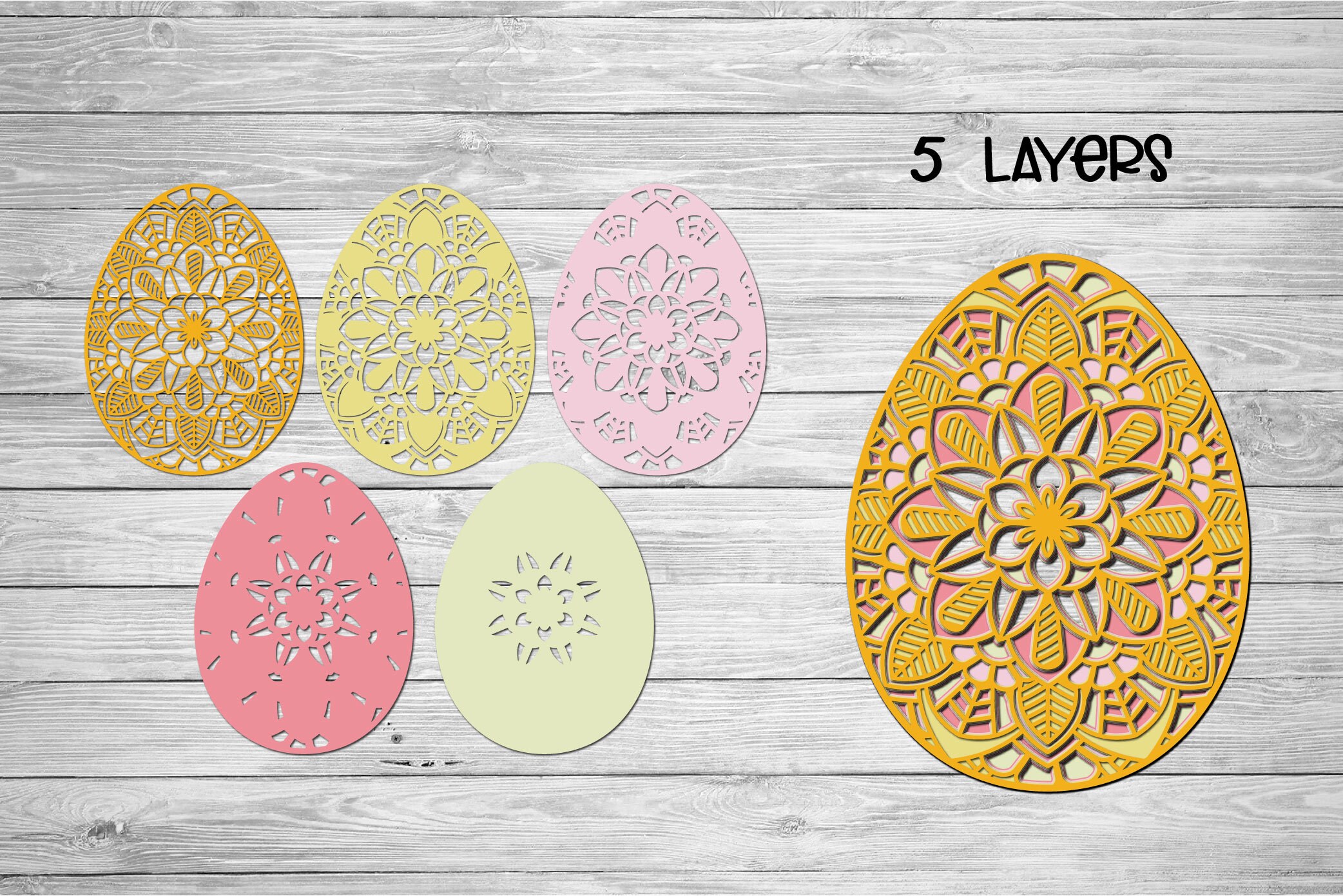 Easter SVG 3D Layered Mandala SVG Digital Cutting File - Etsy