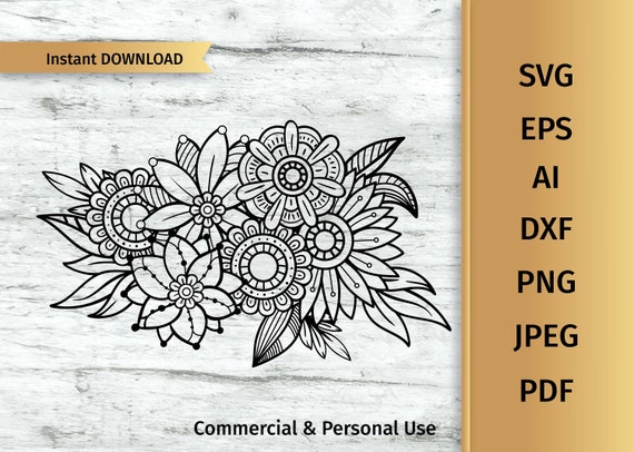 Download Floral Bouquet Svg Personal And Commercial Use Floral Swag Svg Clip Art Art Collectibles Intellistall Com