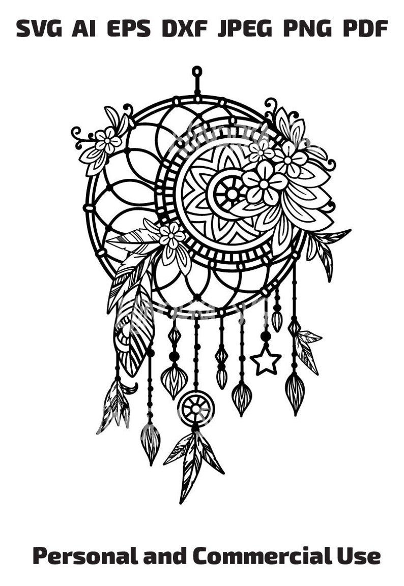 Download Dream Catcher svg Floral Mandala Dreamcatcher svg Boho svg ...