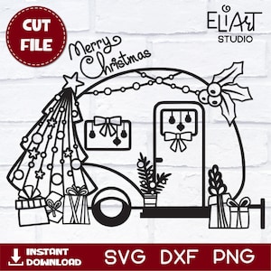 Camper SVG, Weihnachten SVG Camper Van, Camping SVG.