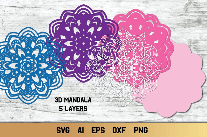 Download Multi Layer SVG 3d Layered Mandala SVG Cut File 5 Layers ...