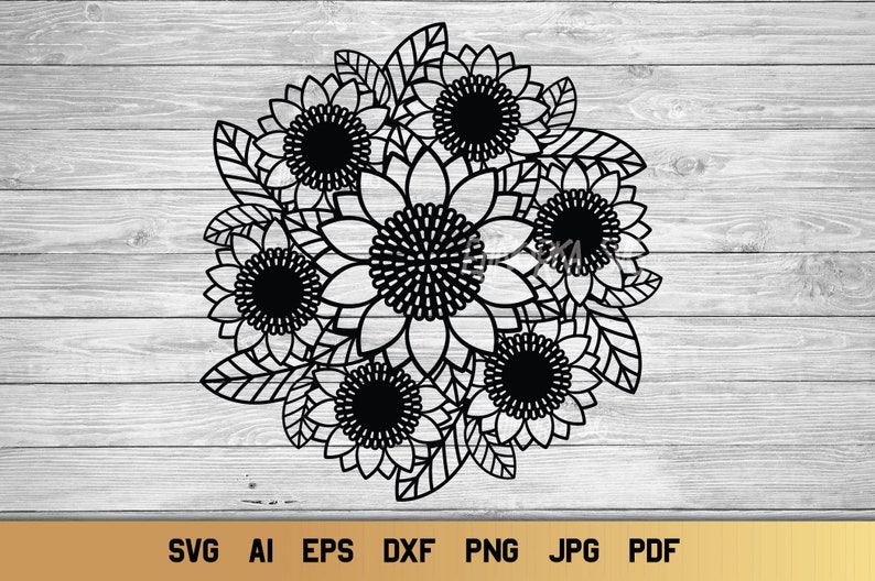 Download Floral Mandala SVG Zentangle Flowers SVG Sunflower SVG ...