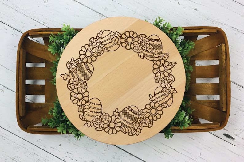 Download Easter Wreath svg Easter monogram frame Easter Eggs svg | Etsy