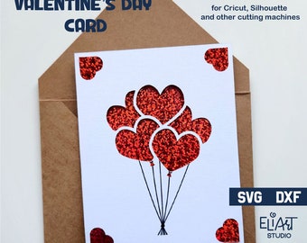 Happy Valentines Day Insert Card, Valentine Card SVG Design, Valentine Draw and Cut Insert Card.
