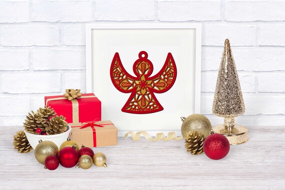 Download Christmas Angel Svg 3d Layered Mandala Svg Ornaments Svg 5 Etsy