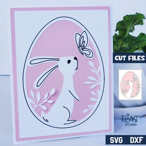 Cartão de Páscoa SVG, Coelhinho da Páscoa SVG, Cartão de Páscoa para Desenhar e Recortar.