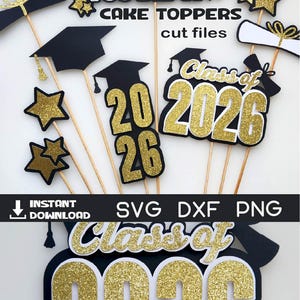 2026 Graduation SVG, Class of 2026 SVG, Graduation Cake Topper SVG, Graduation Decor, Graduation Sign.