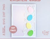 Easter Card SVG, Card Template with Flowers and Easter Eggs, DIY Easter Card, Easter SVG, Cricut Easter Cards.