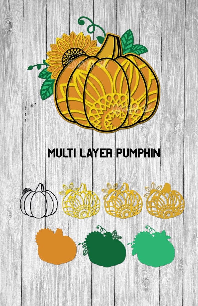 Download Pumpkin SVG 3d Layered Fall SVG Sunflower svg 7 layers | Etsy