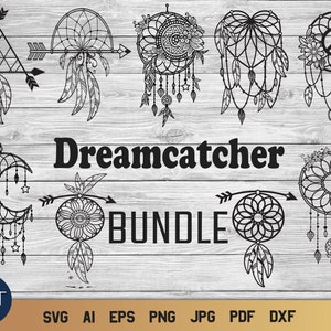 Dreamcatcher SVG Bundle, Boho Dream Catcher SVG, Dreamer SVG Designs.