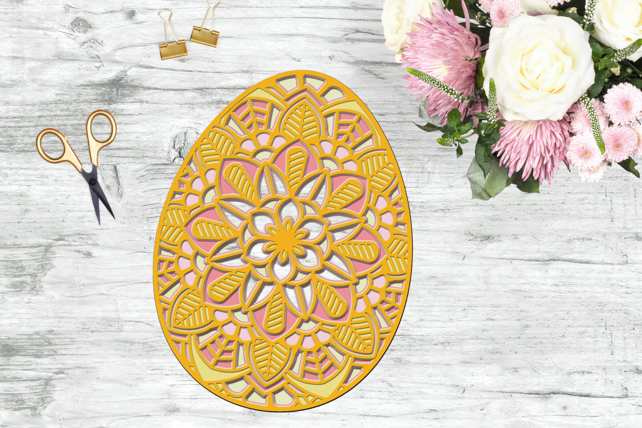 Easter SVG 3D Layered Mandala SVG Digital Cutting File - Etsy