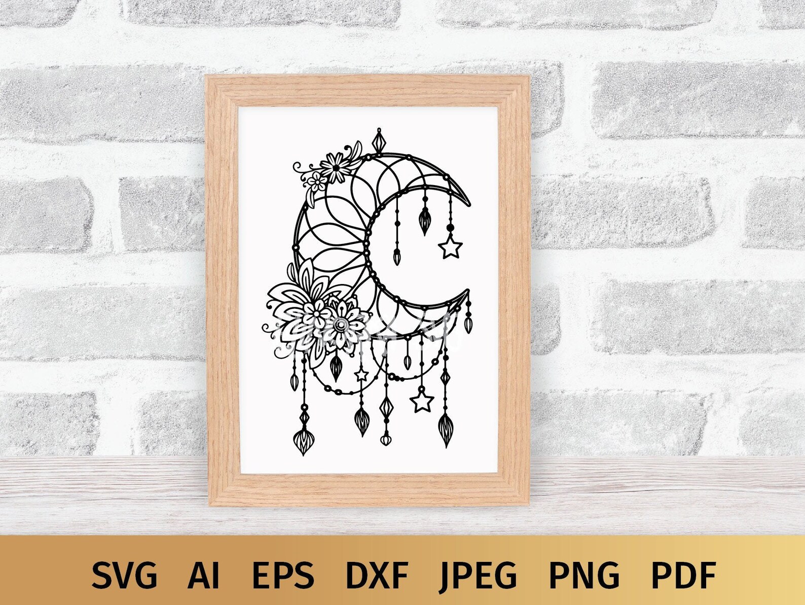 Download Dream Catcher svg Floral Moon Dreamcatcher svg Boho svg | Etsy