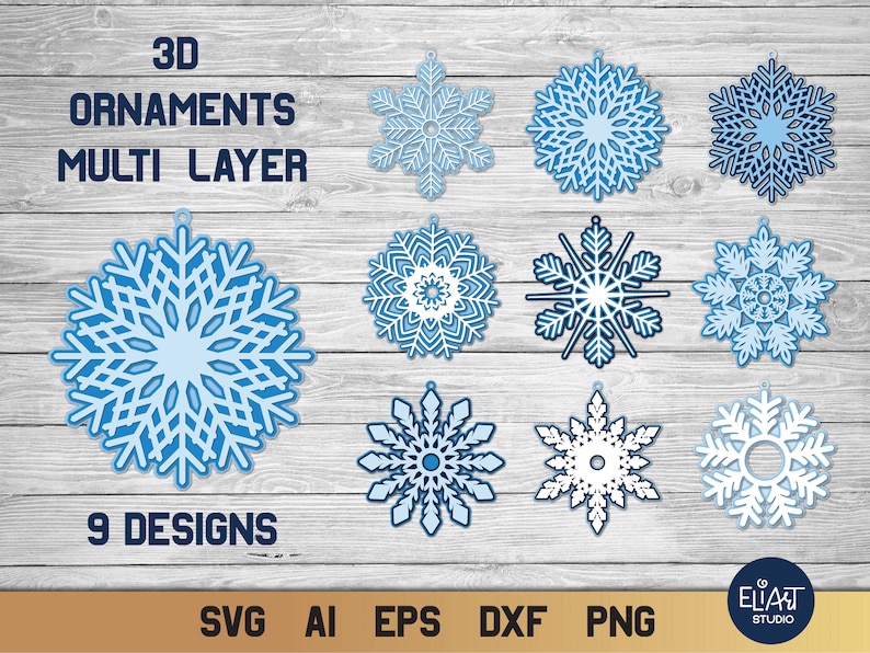 Download Christmas Ornaments Svg Bundle 3d Svg Layered Snowflake Digital File Commercial And Personal Use Drawing Illustration Art Collectibles Deshpandefoundationindia Org