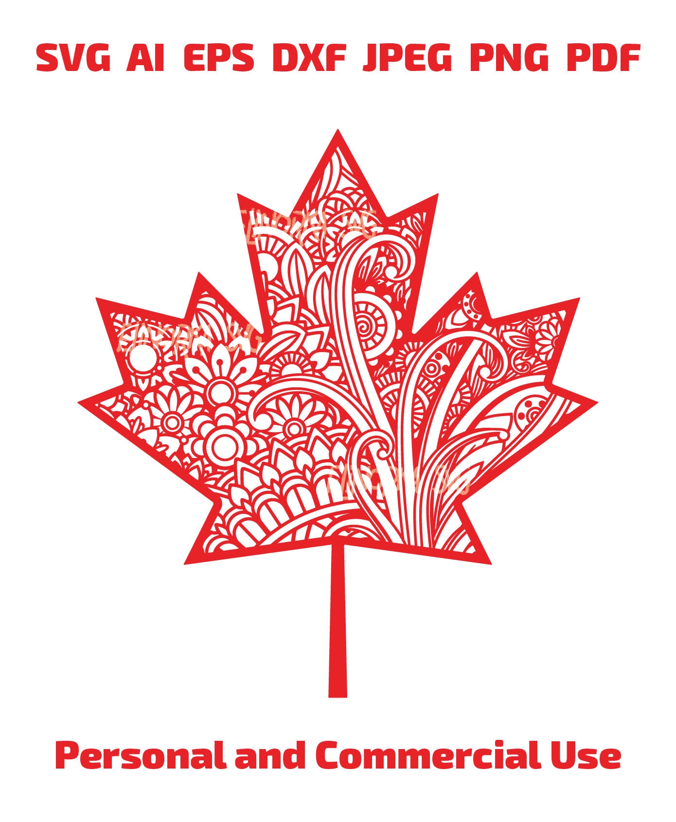 Maple Leaf Svg Canada Day SVG Fall Mandala SVG Canadian - Etsy Canada