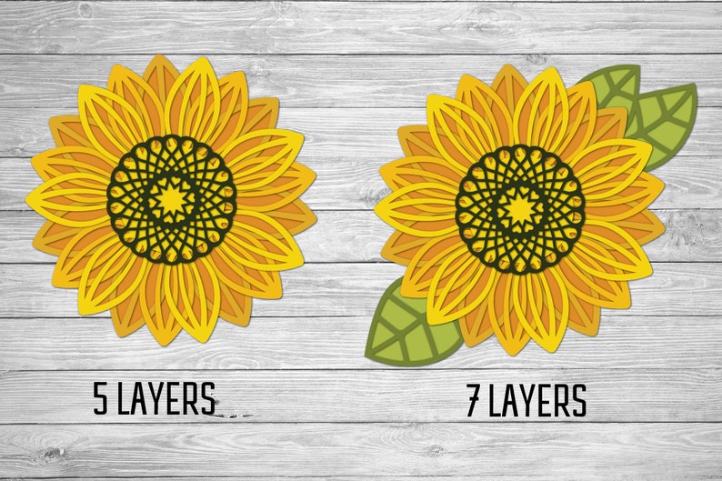 3D Layered Sunflower SVG Sunflower Mandala SVG Floral svg ...