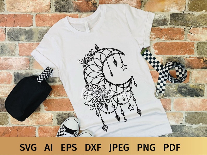 Download Dream Catcher svg Floral Moon Dreamcatcher svg Boho svg | Etsy