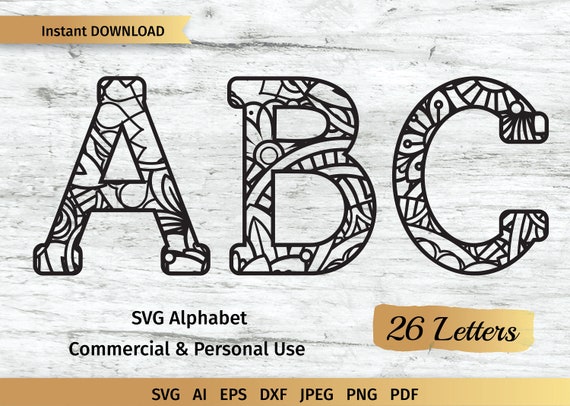 Download Floral Mandala Alphabet Svg Flower Letters Svg Alphabet Etsy