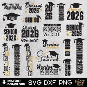 Senior 2026 SVG, Class of 2026 SVG, Senior 2026 Bundle, Senior Vertical Sign, Senior Decor.