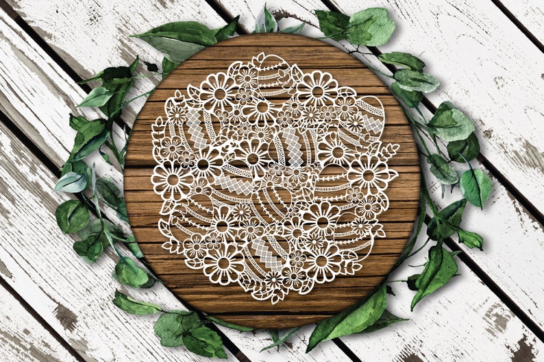 Download Easter Wreath svg Easter Mandala svg Easter Eggs svg Floral | Etsy