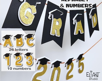 Graduation Letters and Numbers, 2026 Graduation SVG, Class of 2026 SVG, Senior 2026 SVG, Graduation Party Decor, Graduation Banner.