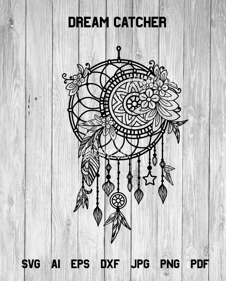 Download Dream Catcher svg Floral Mandala Dreamcatcher svg Boho svg ...