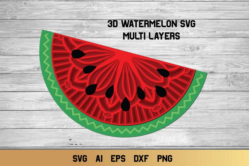 Download Multi Layer SVG Watermelon Half Mandala SVG 3d Layered | Etsy