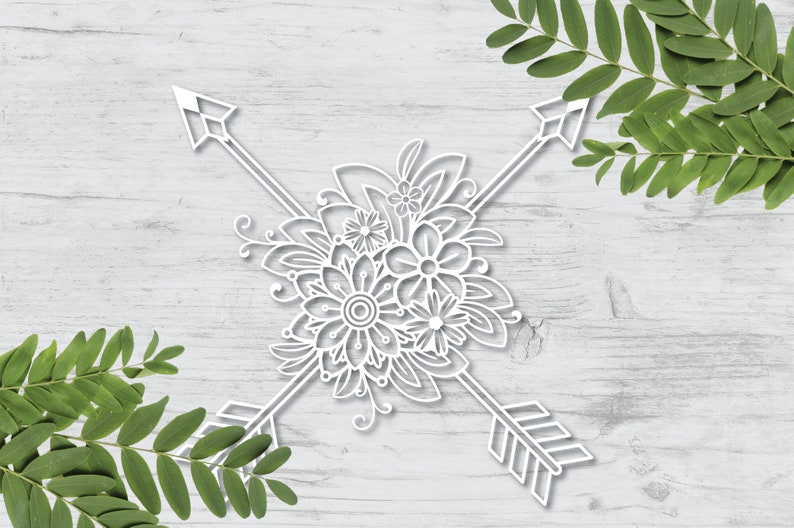 Download Boho svg Floral Arrow svg Crossed Arrows svg Flower svg | Etsy