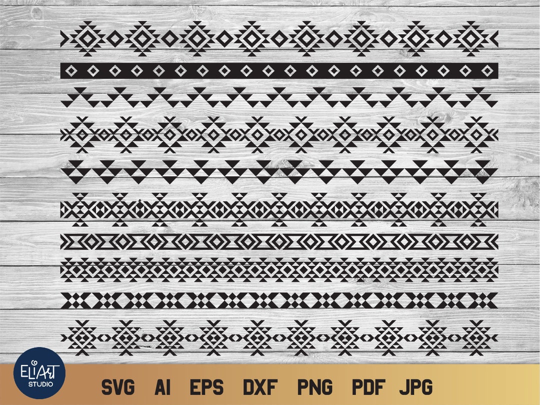 Tribal Border SVG, Aztec Pattern SVG, Geometric Dividers. - Etsy