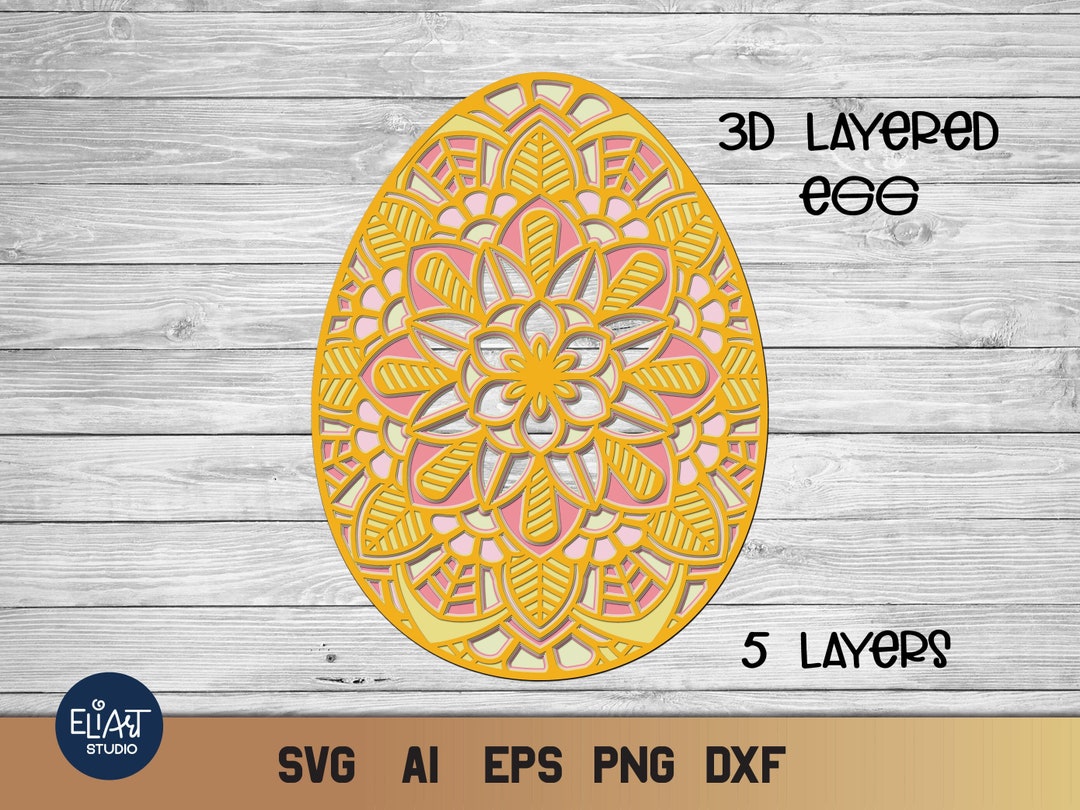 Easter SVG 3D Layered Mandala SVG Digital Cutting File - Etsy
