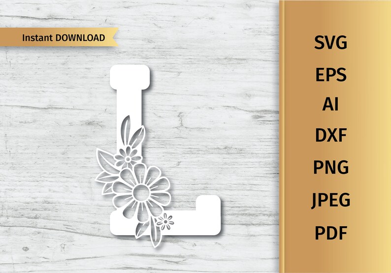 Download Floral Letter L svg Monogram Letter svg Initial svg | Etsy