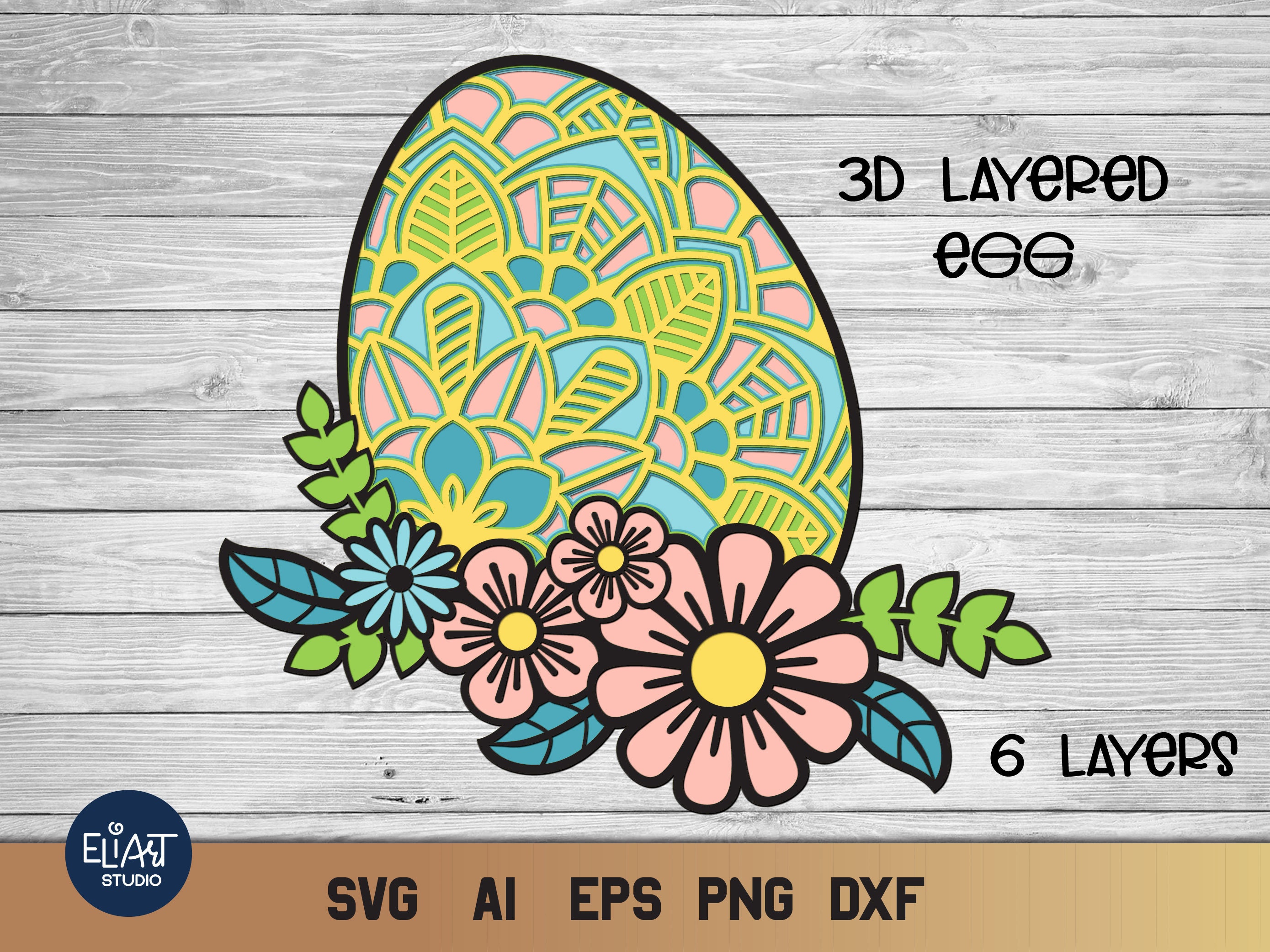 Easter SVG 3D Layered Mandala SVG Digital Cutting File Etsy